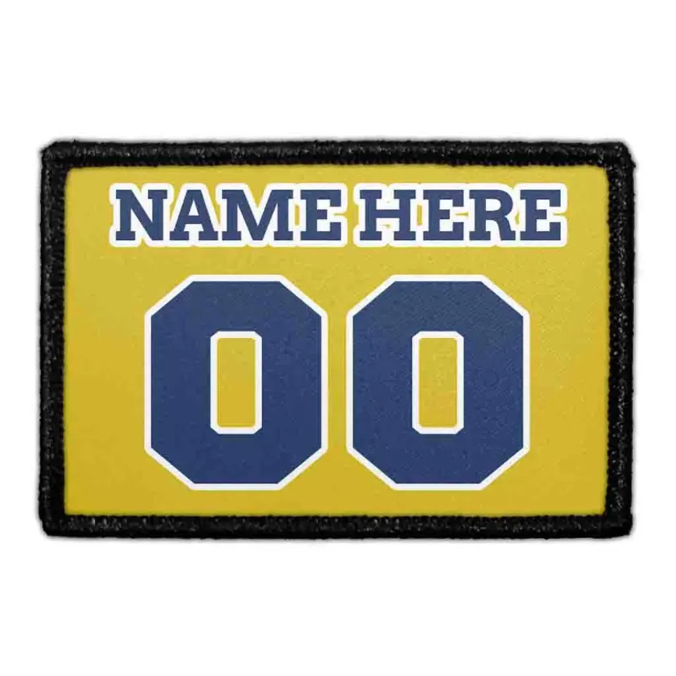 Pull Patch Jersey patch hvid gul blå med egen tekst