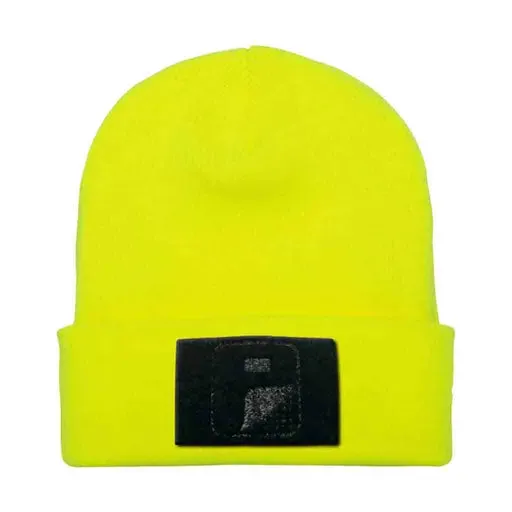 Pull Patch Premium Beanie Flexfit hue gul velcro