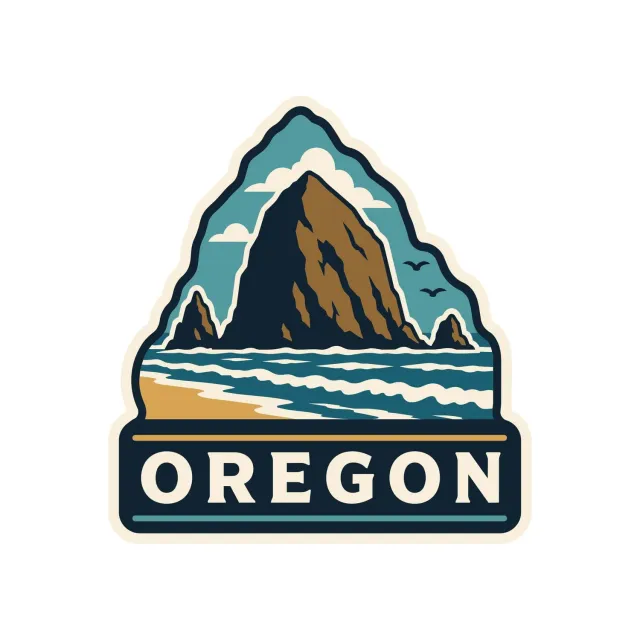 Vagabond Heart Oregon klistermærke vinyl 7,6 cm mat