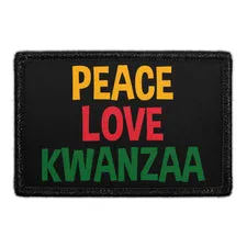 Pull Patch Peace Love Kwanzaa patch med velcro – jul