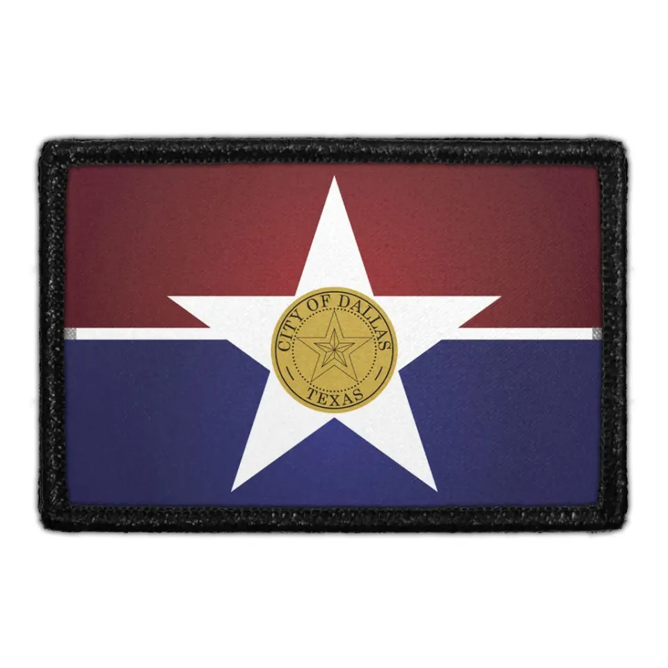 Pull Patch Dallas City Flag Color patch med velcro
