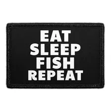 Pull Patch Eat Sleep Fish Repeat patch 76x51 mm velcro