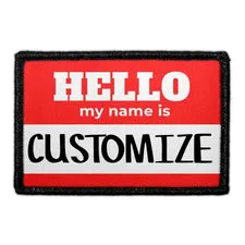 Pull Patch Hello My Name Is patch rød