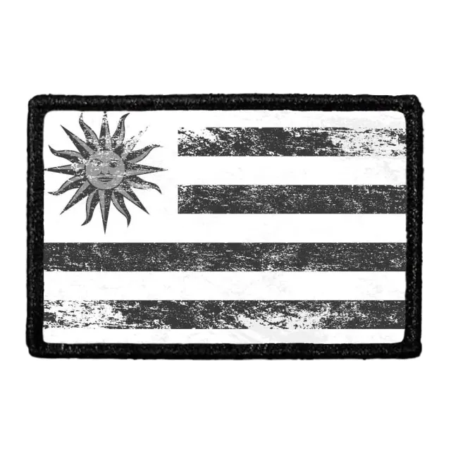 Pull Patch Uruguay flag patch sort hvid vintage