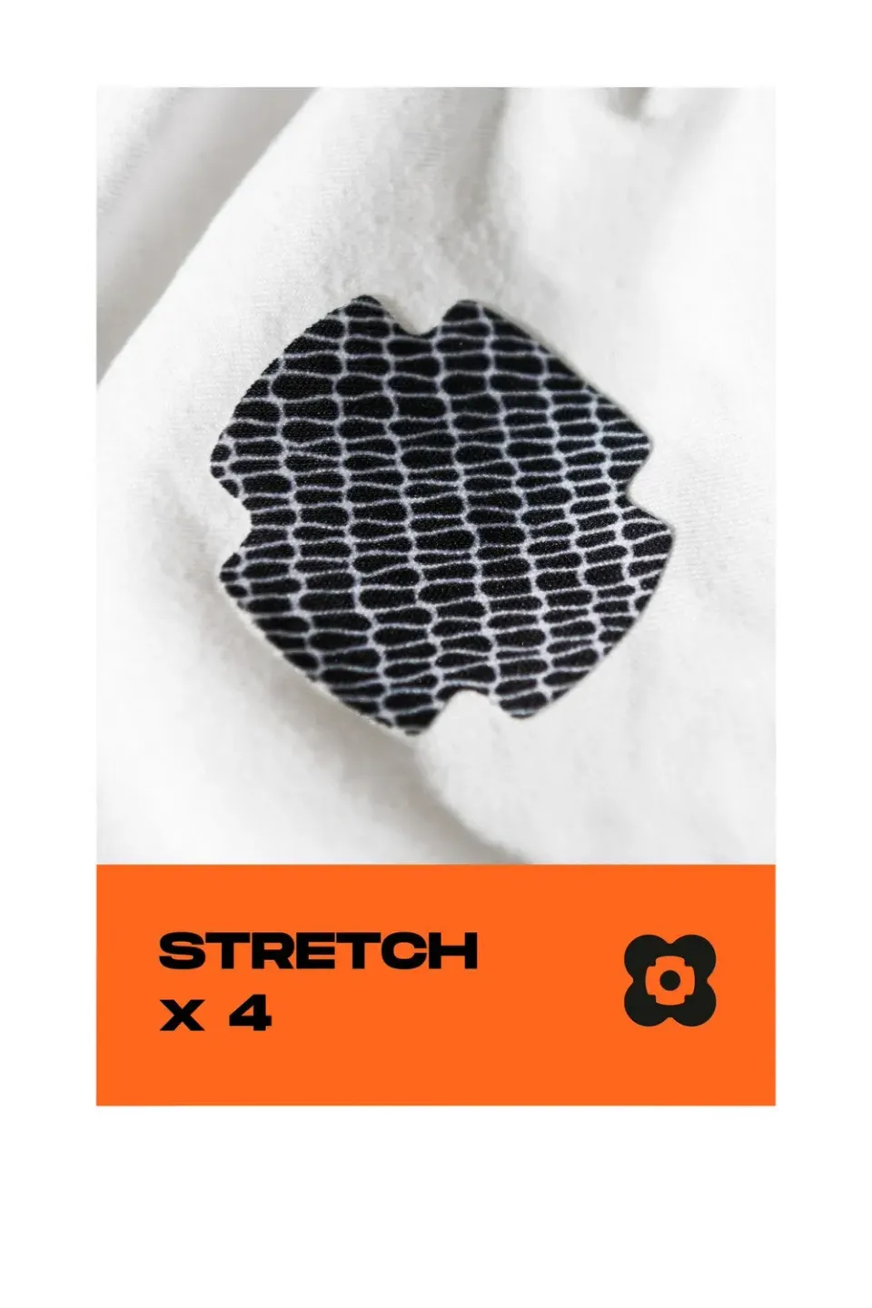 FabPatch Stretch Web tekstillapper sort/hvid 4-pak