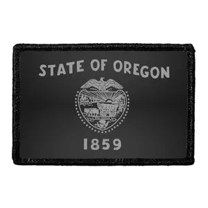 Pull Patch Oregon State Flag patch sort-hvid