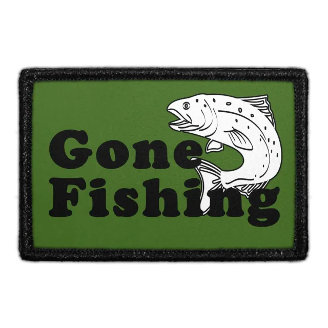 Pull Patch Gone Fishing Green lap velcro grøn
