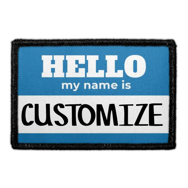 Pull Patch Hello My Name Is patch blå custom