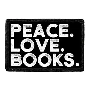 Pull Patch Peace Love Books velcropatch