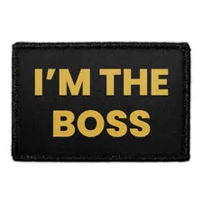 Pull Patch I'm The Boss Gold patch med velcro guld