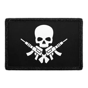 Pull Patch Skull With Guns patch med velcro – våben