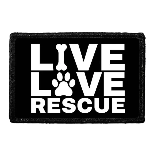 Pull Patch Live Love Rescue patch med velcro – hundemotiv
