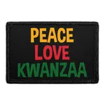 Pull Patch Peace Love Kwanzaa patch med velcro – jul
