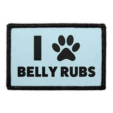 Pull Patch I Love Belly Rubs velcro patch 7,6x5 cm