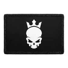 Pull Patch Skull With Crown patch med velcro krone