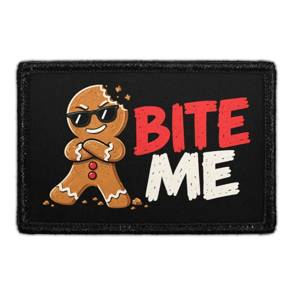 Pull Patch Bite Me patch med velcro julepepparkage