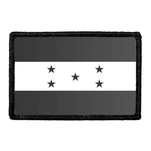 Pull Patch Honduras Flag patch sort-hvid velcro