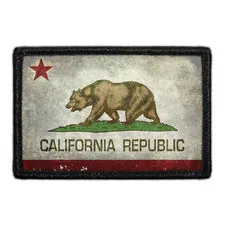 Pull Patch California State Flag patch distressed