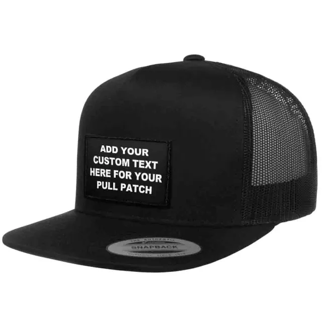 Pull Patch 4 linjer tekst patch + truckerhat sort