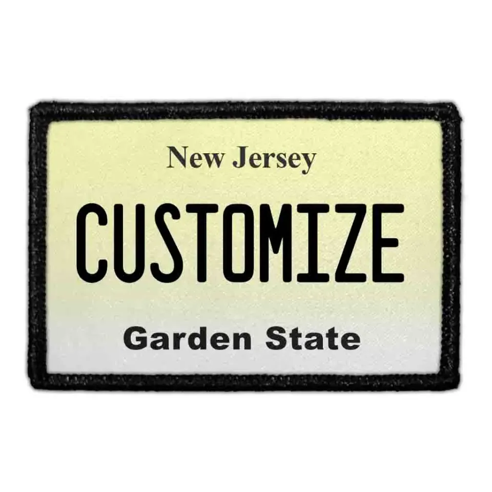 Pull Patch New Jersey nummerplade patch med tekst