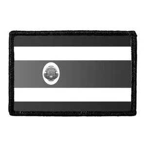 Pull Patch Costa Rica Flag patch sort hvid med velcro
