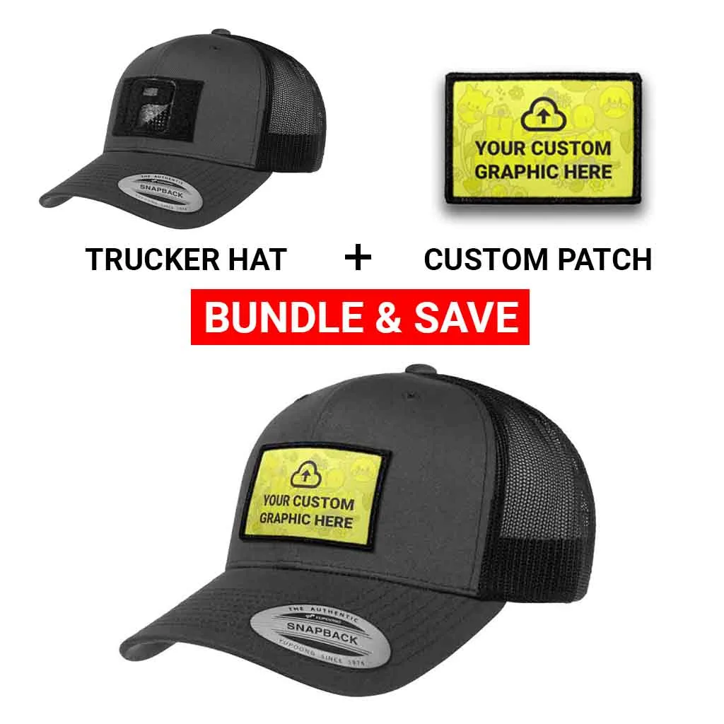 Pull Patch Custom Graphic trucker kasket charcoal velcro patch