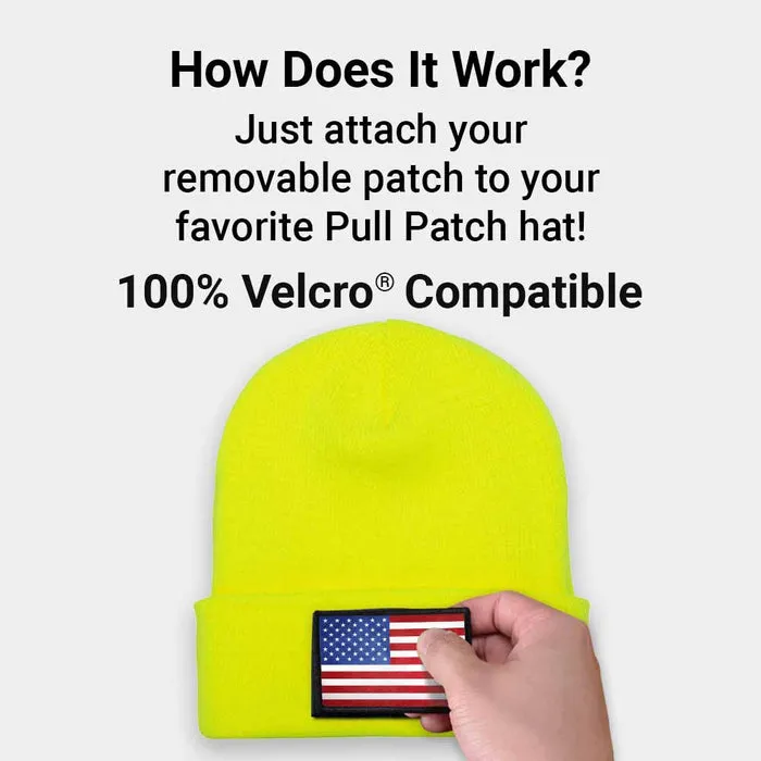 Pull Patch Premium Beanie Flexfit hue gul velcro