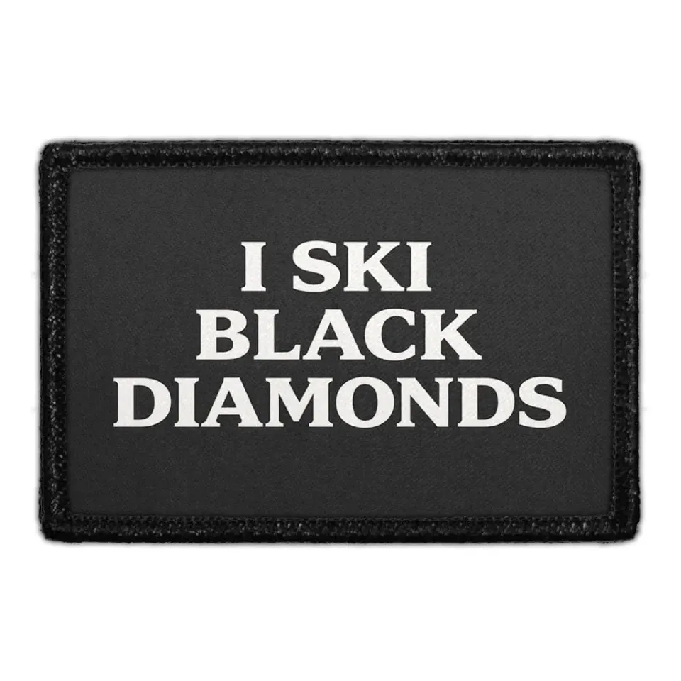 Pull Patch I Ski Black Diamonds patch med velcro 3x2