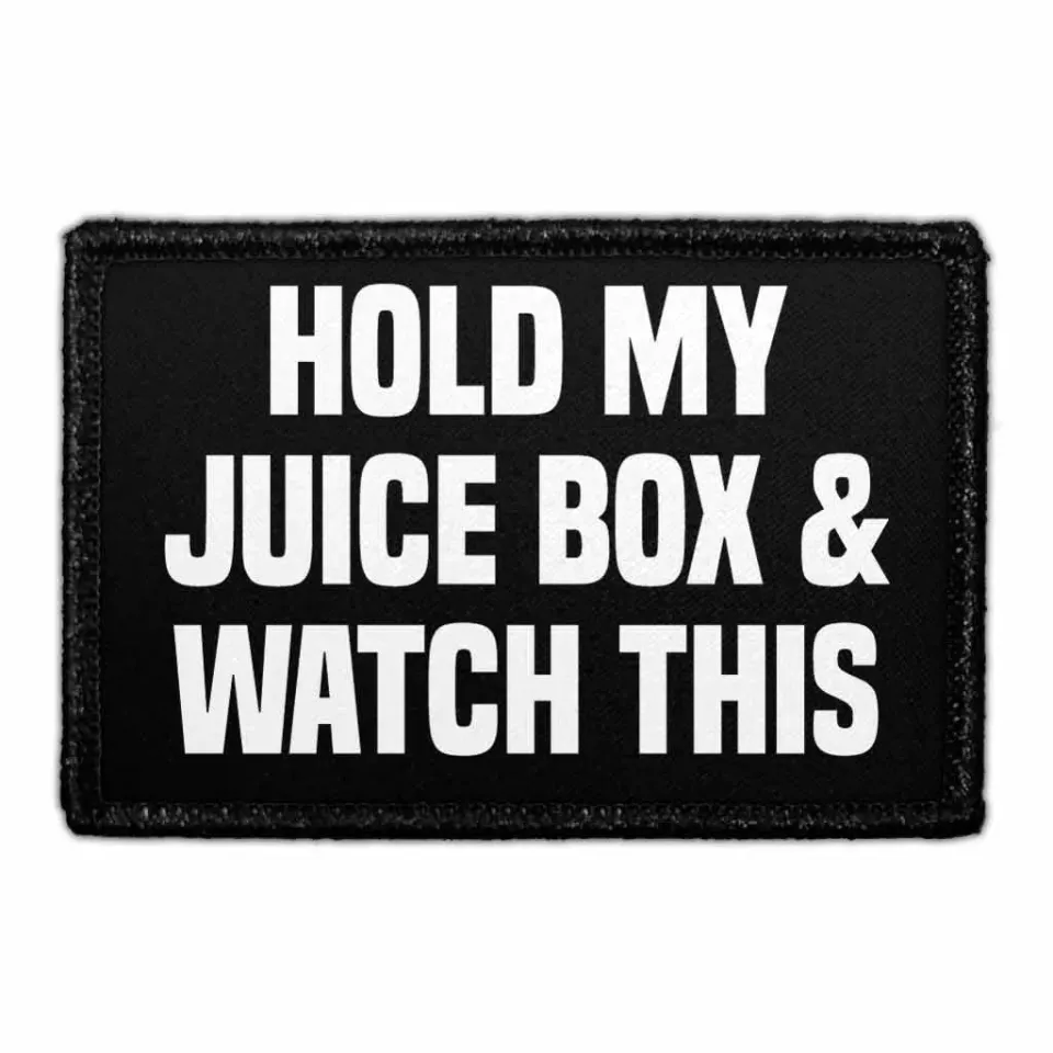 Pull Patch Hold My Juice Box patch med velcro 76 mm