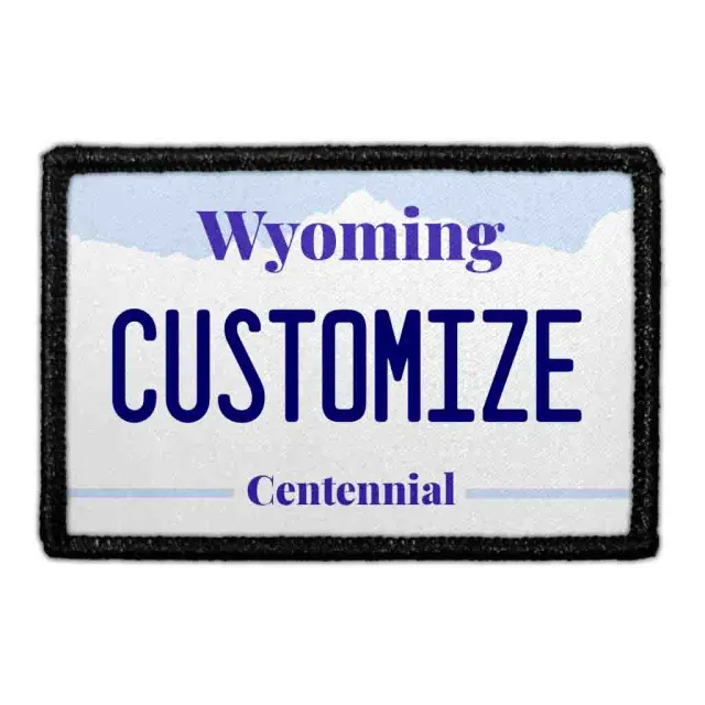 Pull Patch Wyoming License Plate patch personlig