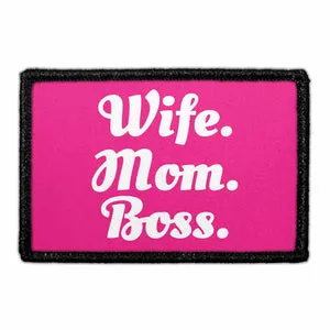 Pull Patch Wife Mom Boss patch med velcro sjov