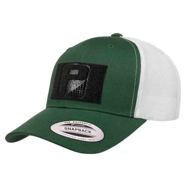 Pull Patch Trucker Curved Bill Snapback kasket grøn hvid mesh