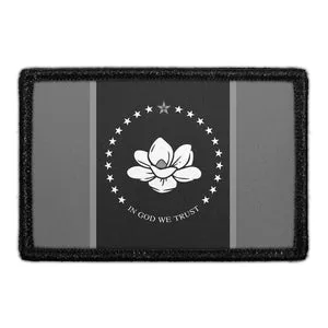 Pull Patch Mississippi State Flag patch sort hvid ny