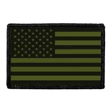 Pull Patch American Flag Military Green patch med velcro grøn