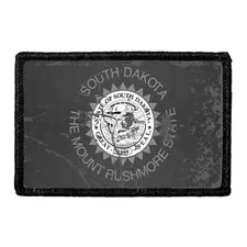 Pull Patch South Dakota Flag patch sort hvid
