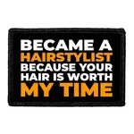 Pull Patch Became A Hairstylist patch med velcro citat