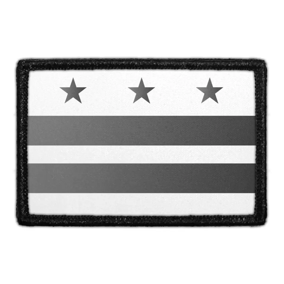 Pull Patch Washington D.C. City Flag patch sort-hvid