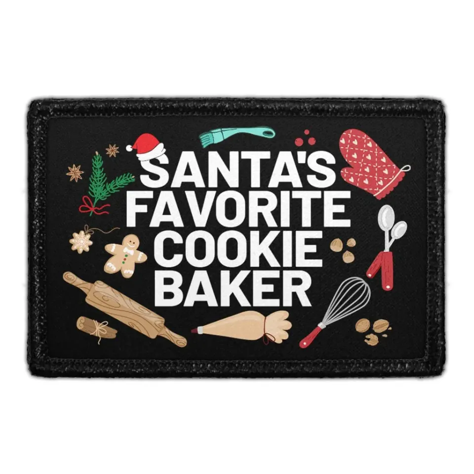 Pull Patch Santa's Favorite Cookie Baker patch velcro bagning