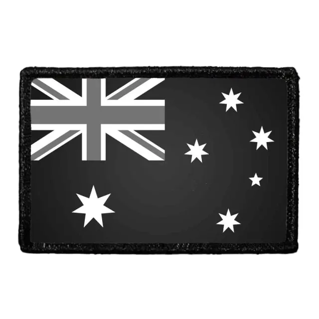 Pull Patch Australia Flag patch sort-hvid velcro