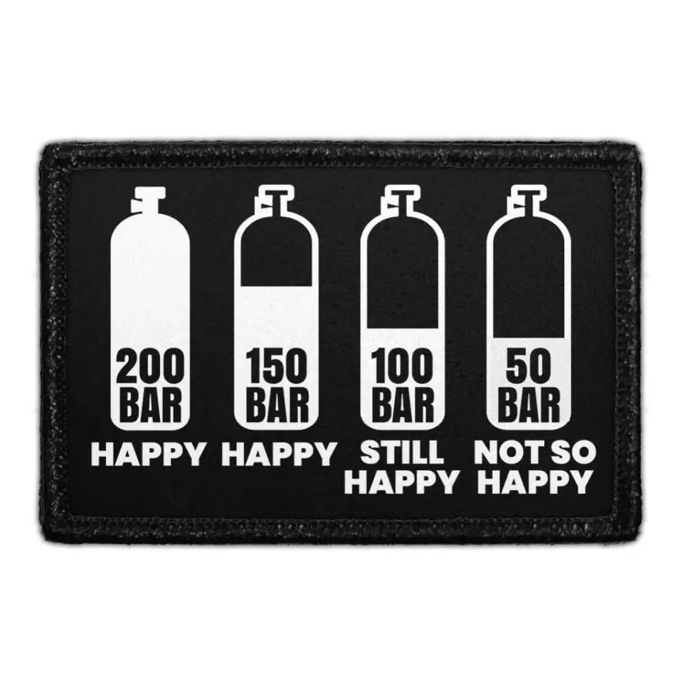 Pull Patch Oxygen Tanks Happiness dykkerpatch velcro 76x51