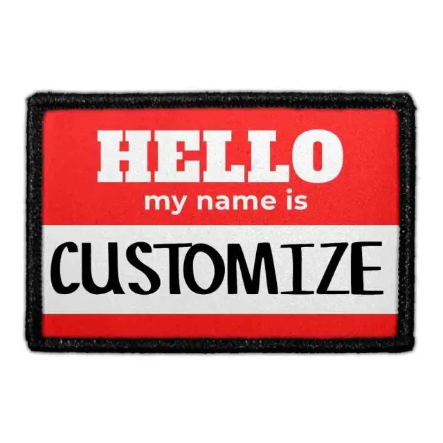 Pull Patch Hello My Name Is patch rød