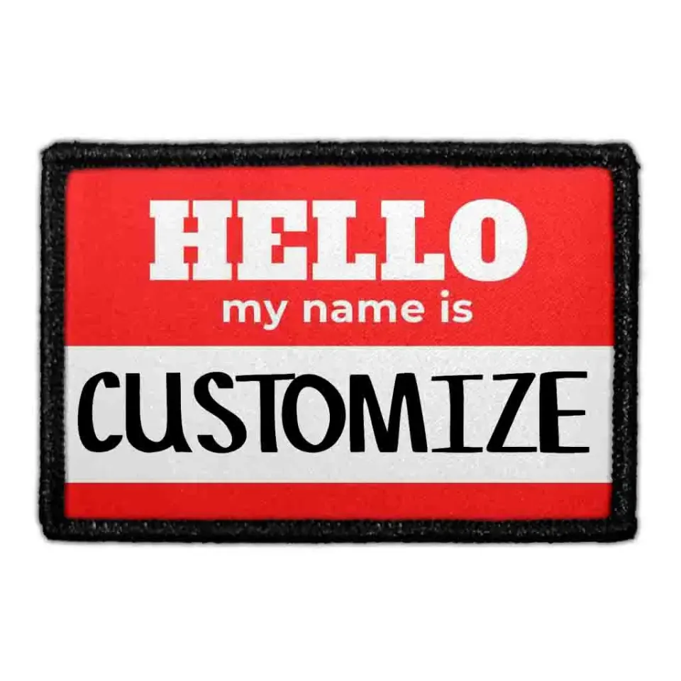 Pull Patch Hello My Name Is patch rød