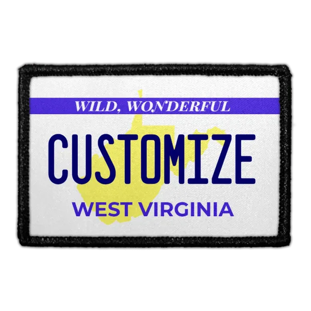 Pull Patch West Virginia nummerplade patch 3x2 custom