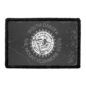 Pull Patch South Dakota Flag patch sort hvid
