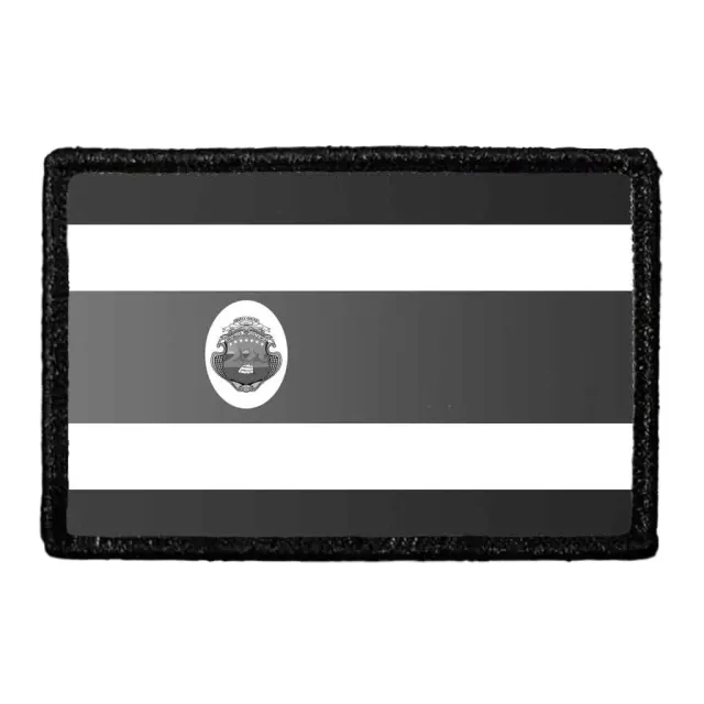 Pull Patch Costa Rica Flag patch sort hvid med velcro