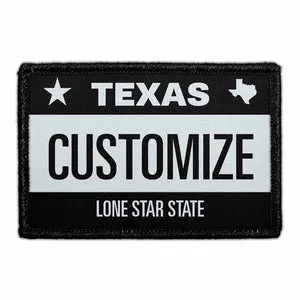 Pull Patch Texas License Plate patch personlig
