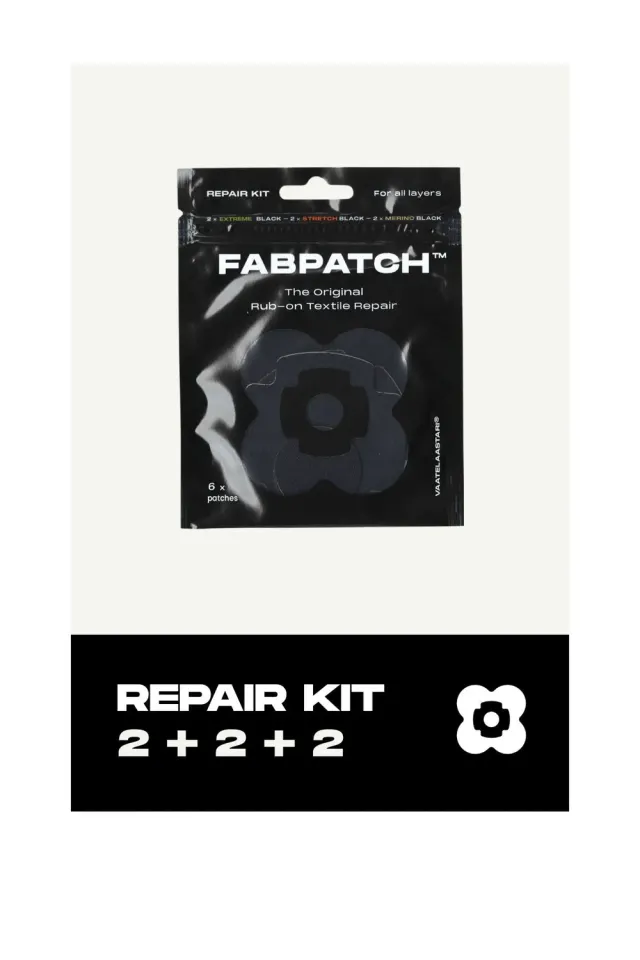 FabPatch Repair Kit Black Trio lapper 6-pak sort