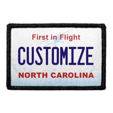 Pull Patch North Carolina nummerplade patch tekst