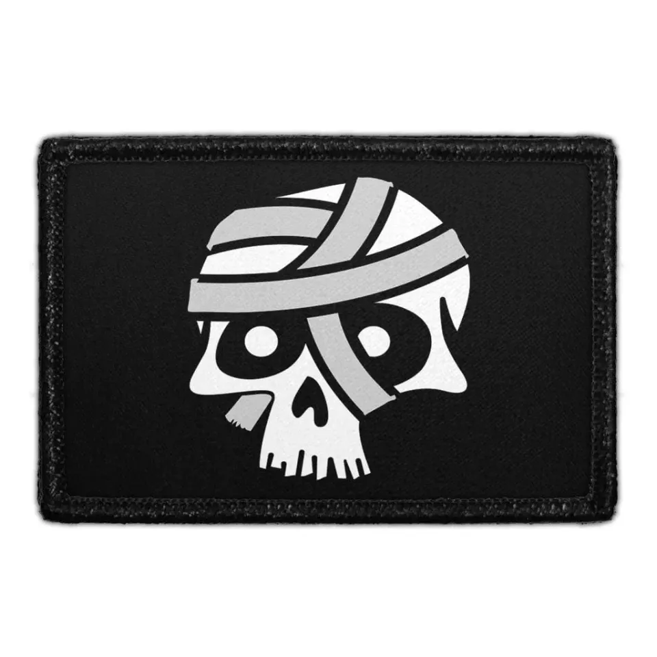 Pull Patch Skull With Bandage patch velcro 76x51mm