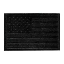 Pull Patch American Flag sort læder patch velcro